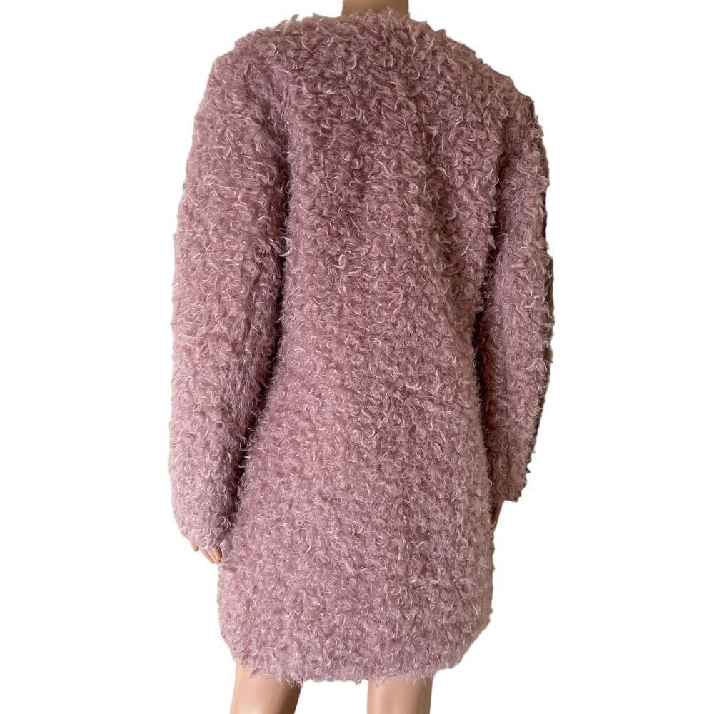 Via Spiga Reversible Curly Faux Fur Coat Lightweight reversible dusty pink curly - Picture 14 of 14